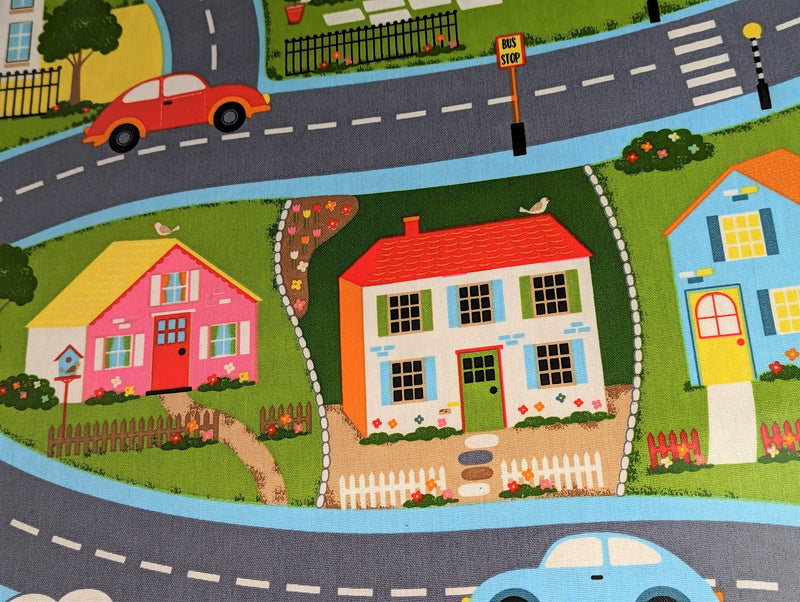 Childrens Town Road Map Oilcloth Tablecloth by Clarke and Clarke