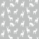 Christmas Stag Silver Grey Oilcloth Tablecloth