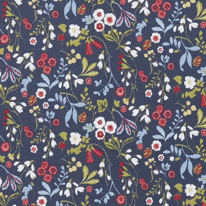 Clarke and Clarke Ashbee Rouge and Navy Oilcloth Tablecloth