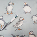 Clarke and Clarke Atlantic Puffin Mineral Oilcloth Tablecloth