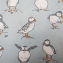 Clarke and Clarke Atlantic Puffin Mineral Oilcloth Tablecloth