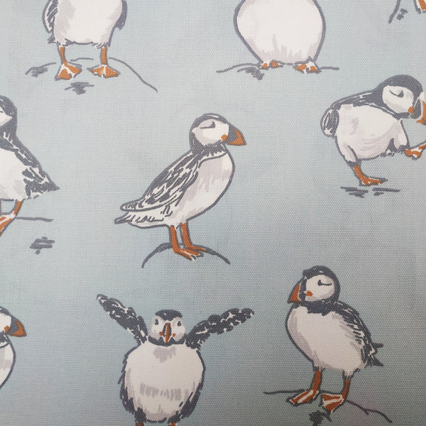 Clarke and Clarke Atlantic Puffin Mineral Oilcloth Tablecloth