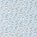 Clarke and Clarke Atlantic Puffin Powder Blue Oilcloth Tablecloth