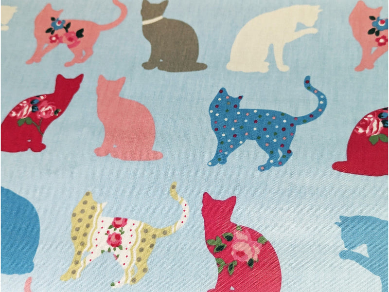 Clarke and Clarke Cats Multi Oilcloth Tablecloth