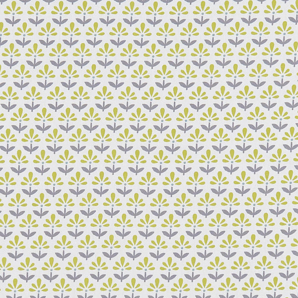 Clarke and Clarke Fleur Chartreuse Charcoal Oilcloth Tablecloth