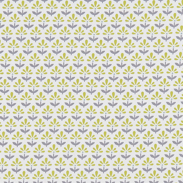 Clarke and Clarke Fleur Chartreuse Charcoal Oilcloth Tablecloth