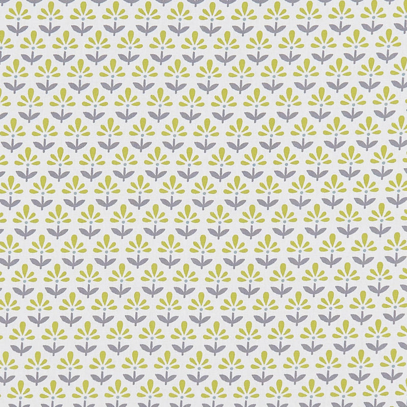 Clarke and Clarke Fleur Chartreuse Charcoal Oilcloth Tablecloth