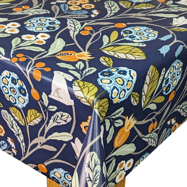 Clarke and Clarke Forester Denim and Spice Oilcloth Tablecloth