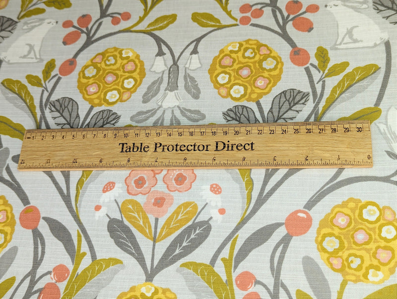 Clarke and Clarke Forester Ochre Grey Oilcloth Tablecloth