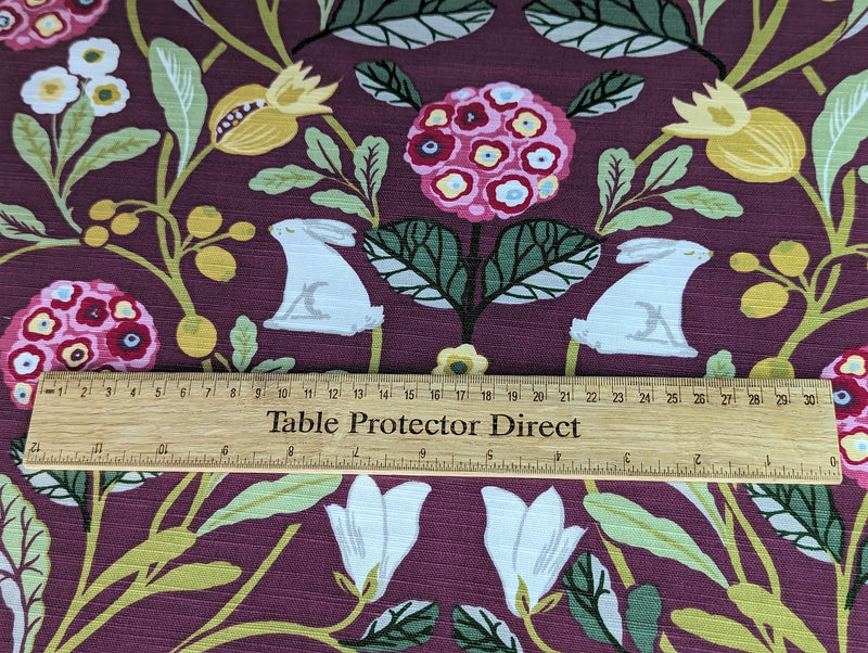 Clarke and Clarke Forester Plum Oilcloth Tablecloth