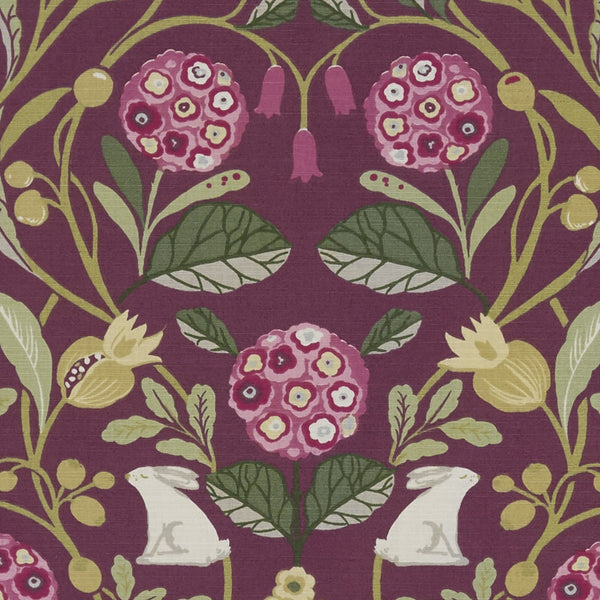 Clarke and Clarke Forester Plum Oilcloth Tablecloth