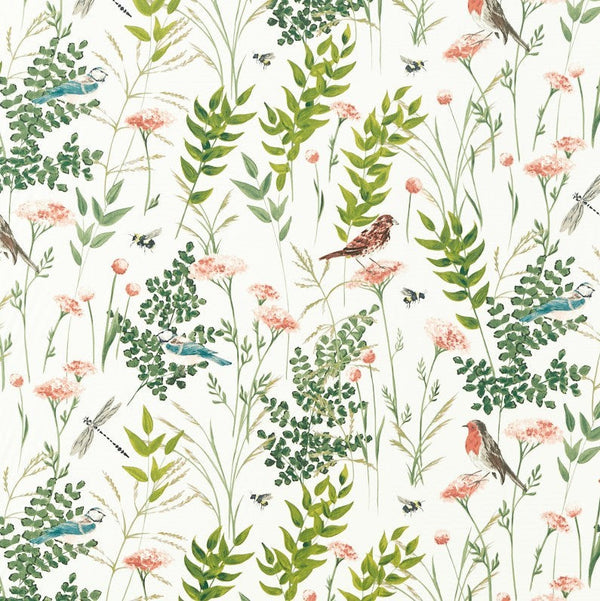 Clarke and Clarke Gardenia Blush Garden Birds Oilcloth Tablecloth