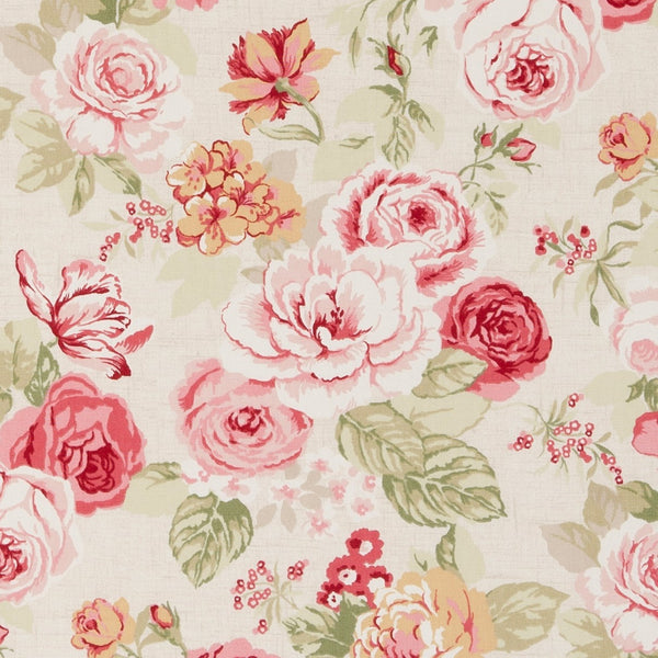 Clarke and Clarke Genevieve Old Rose Oilcloth Tablecloth