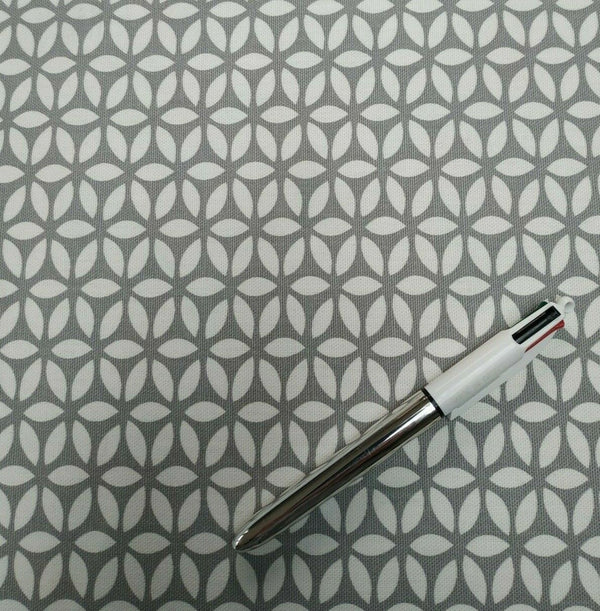 Clarke and Clarke Geo Geometric Grey Oilcloth Tablecloth