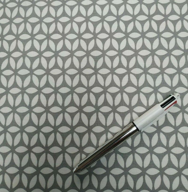 Clarke and Clarke Geo Geometric Grey Oilcloth Tablecloth