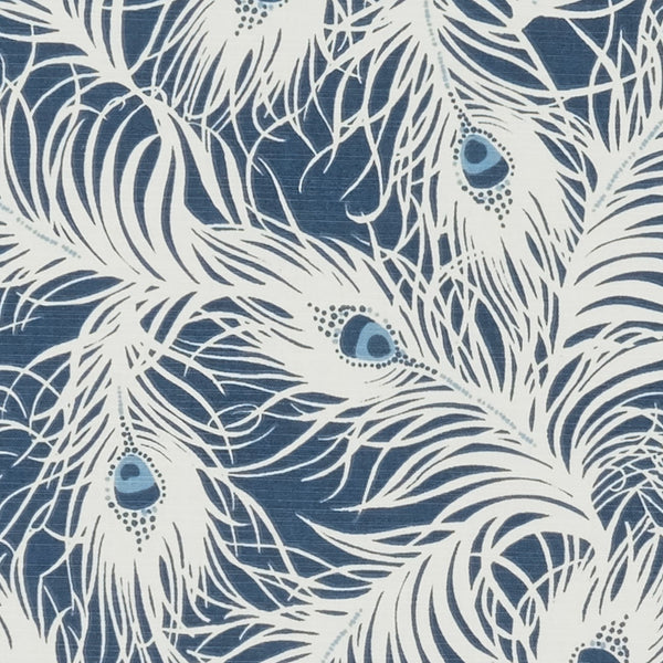 Clarke and Clarke Harper Feather Denim Blue Oilcloth Tablecloth