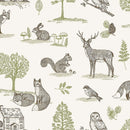 Clarke and Clarke New Forest Natural Oilcloth Tablecloth
