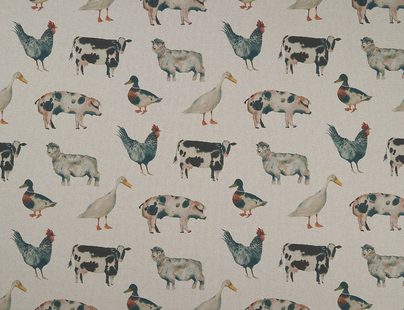 Clarke and Clarke On The Farm Linen Oilcloth Tablecloth