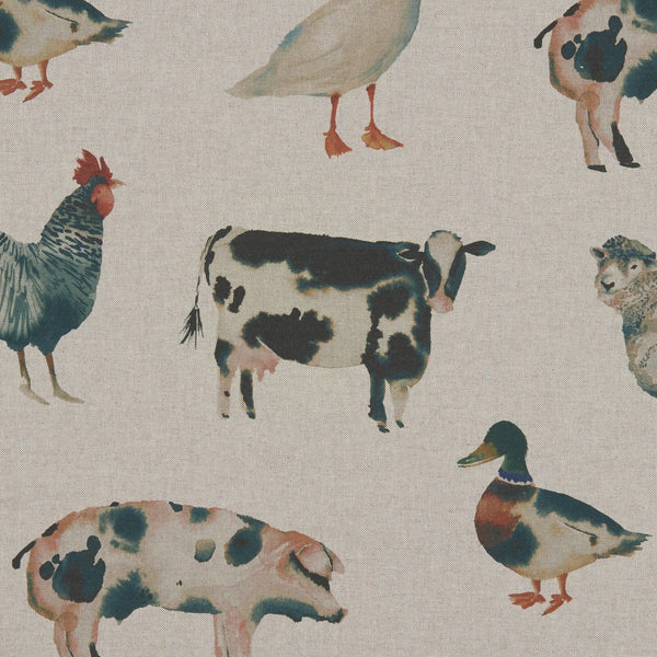 Clarke and Clarke On The Farm Linen Oilcloth Tablecloth