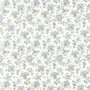 Clarke and Clarke Ornella Floral Charcoal Grey Chartreuse Oilcloth Tablecloth