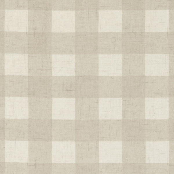 Clarke and Clarke Polly Check Beige Linen Oilcloth Tablecloth