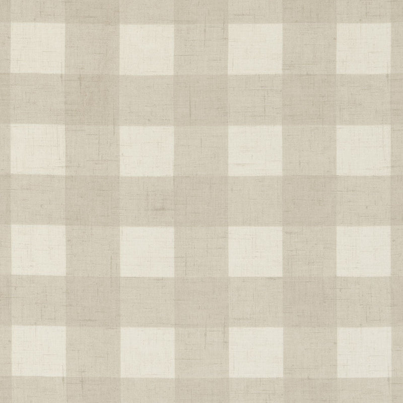 Clarke and Clarke Polly Check Beige Linen Oilcloth Tablecloth
