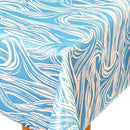 Clarke and Clarke Surf Aqua Oilcloth Tablecloth