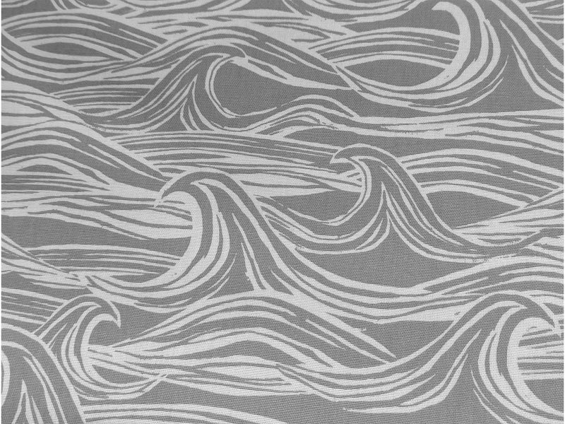Clarke and Clarke Surf Grey Oilcloth Tablecloth