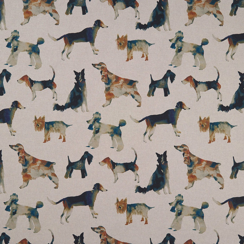 Clarke and Clarke Walkies Dog Linen Oilcloth Tablecloth