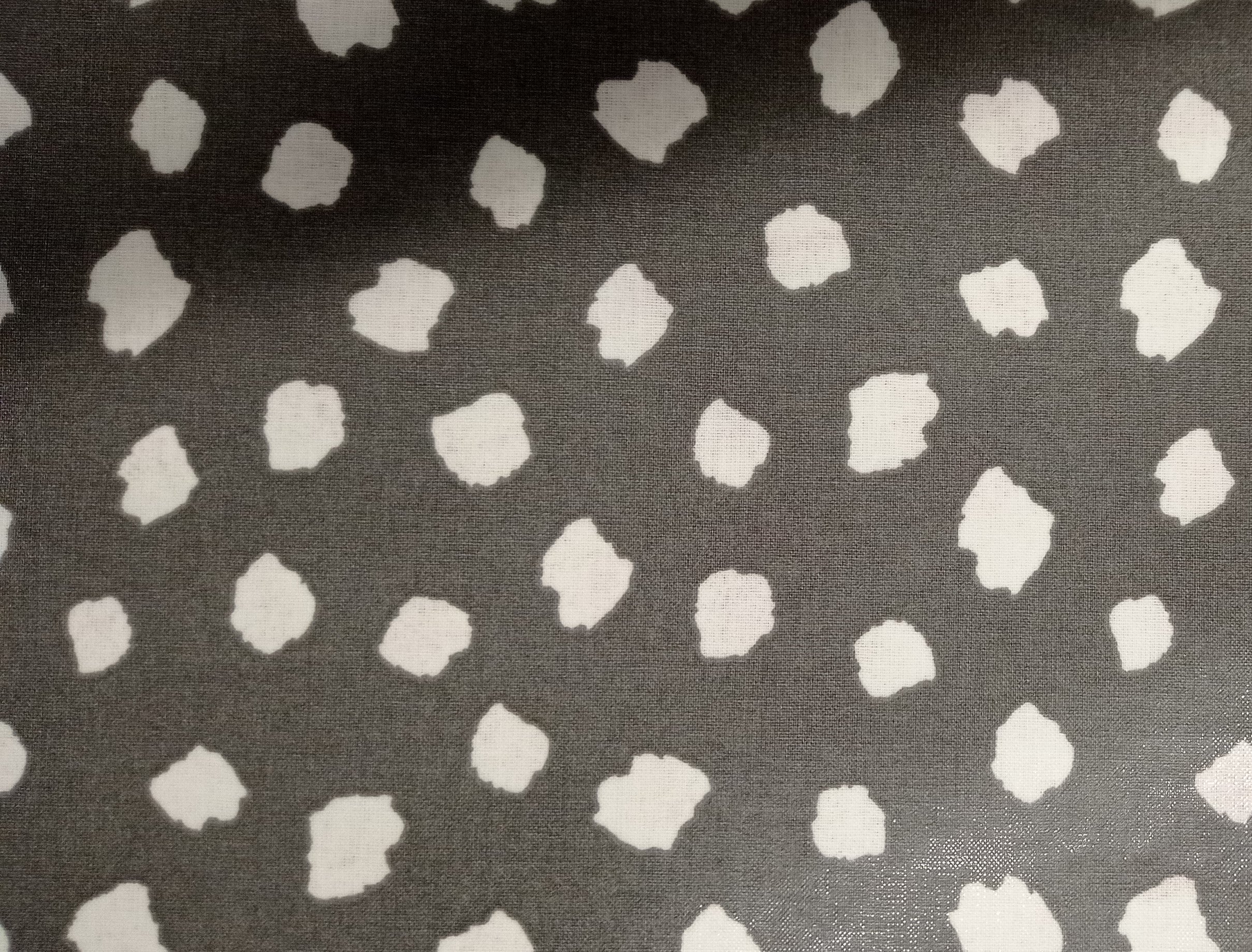 Cleo Irregular Spot Slate Grey Oilcloth Sold by the Metre