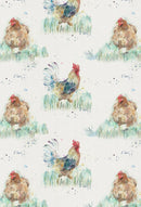 Cluck Chicken Linen Voyage Oilcloth Tablecloth