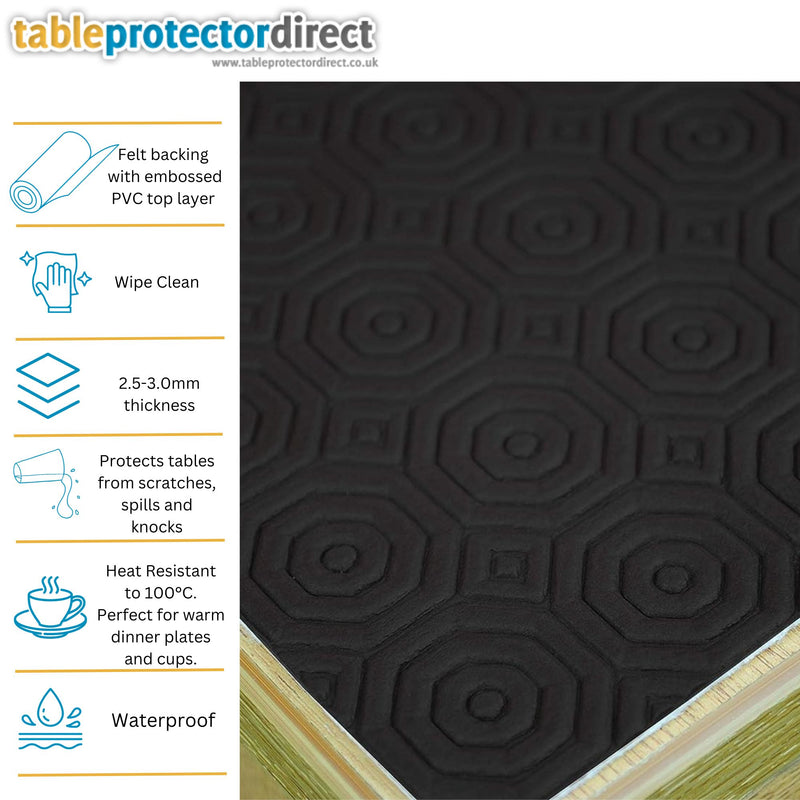 Black Table Protector Heat Resistant Roll 20 Metres x 90cm Wide Full Roll