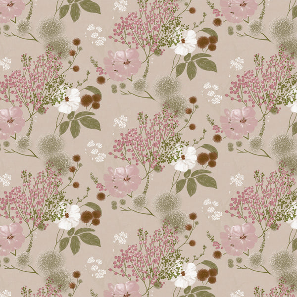 Vintage Floral Vinyl Oilcloth Tablecloth