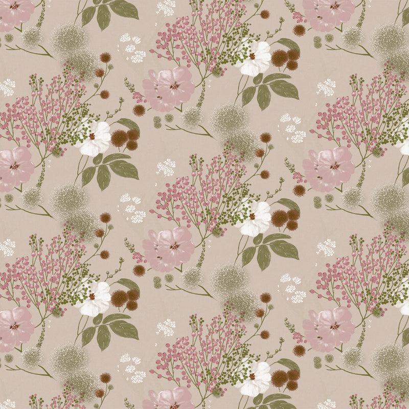 Vintage Floral Vinyl Oilcloth Tablecloth