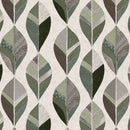 Green & Taupe Retro Leaf Vinyl Oilcloth Tablecloth