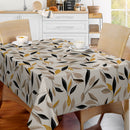 Elegant Gold Leaf Vinyl Oilcloth Tablecloth