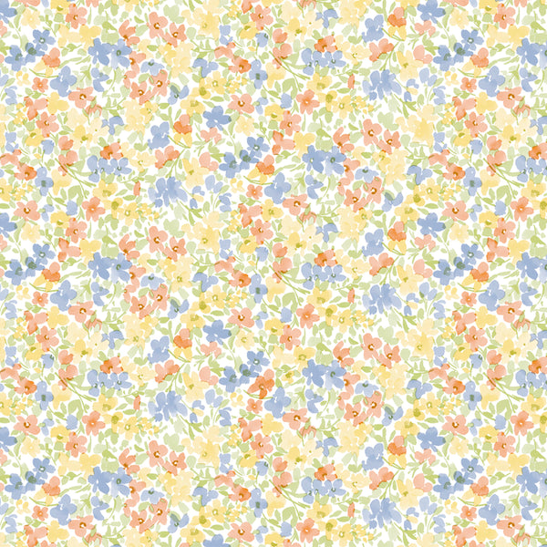 Floral Burst Pastel Vinyl Oilcloth Tablecloth