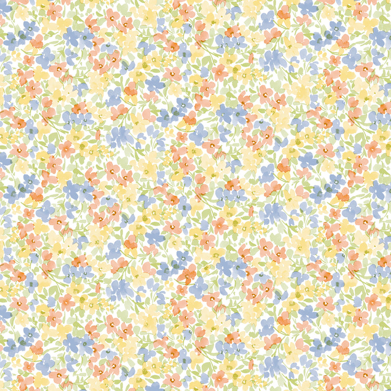 Floral Burst Pastel Vinyl Oilcloth Tablecloth