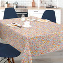 Floral Burst Multi Vinyl Oilcloth Tablecloth