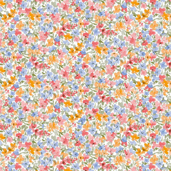 Floral Burst Multi Vinyl Oilcloth Tablecloth