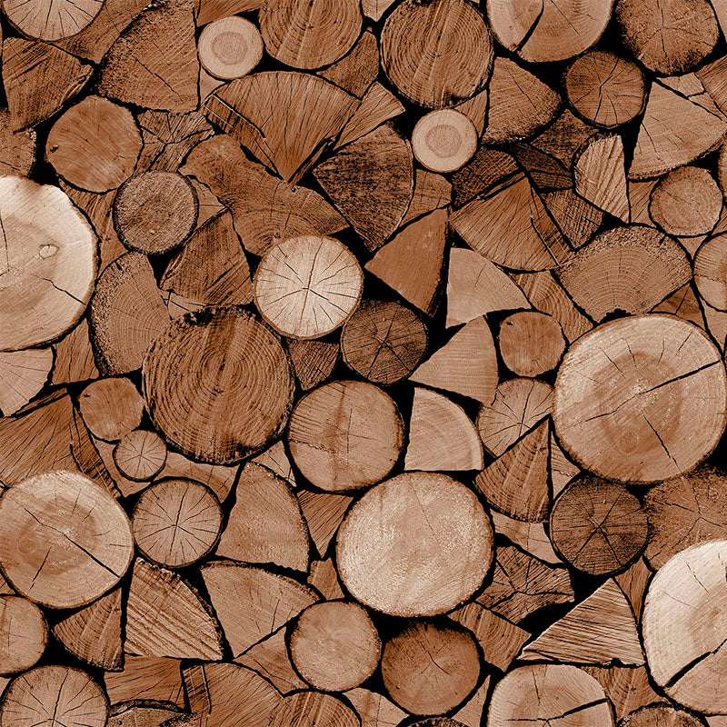Brown Logs Wood Effect Vinyl Oilcloth Tablecloth