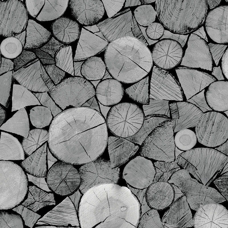 Grey Logs Wood Effect Vinyl Oilcloth Tablecloth