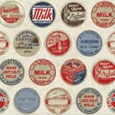 Dairy Farm Retro Milk Bottle Tops Cotton Oilcloth Tablecloth