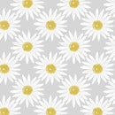 Daisy on Grey Oilcloth Tablecloth by Fryetts