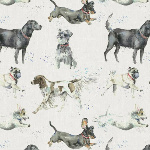 Dashing Dogs Linen Voyage Oilcloth Tablecloth