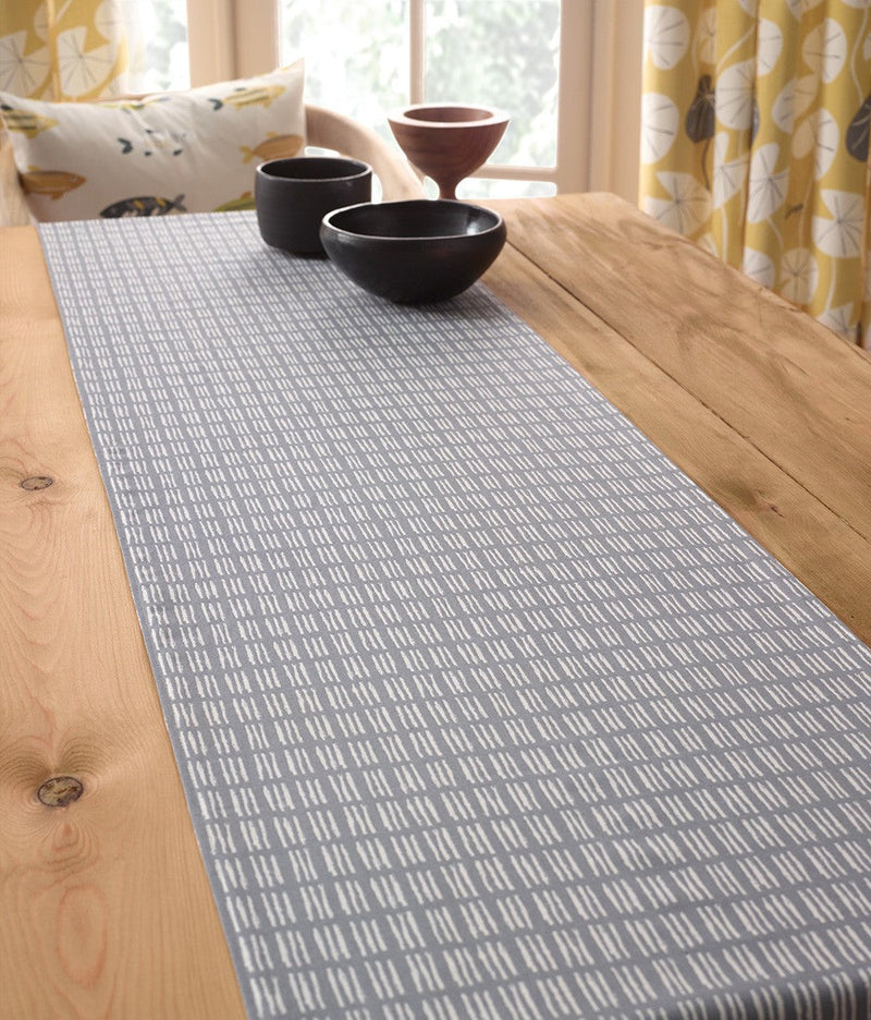 Ditto Slate Grey Oilcloth Tablecloth Smd iliv
