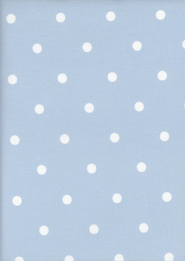 Dotty Powder Blue Oilcloth Tablecloth by Clarke and Clarke