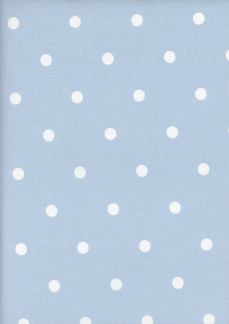 Dotty Powder Blue Oilcloth Tablecloth by Clarke and Clarke