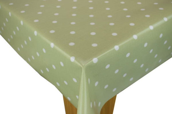 Dotty Sage Oilcloth Tablecloth by Clarke and Clarke