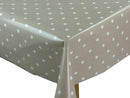 Dotty Taupe Oilcloth Tablecloth by Clarke and Clarke